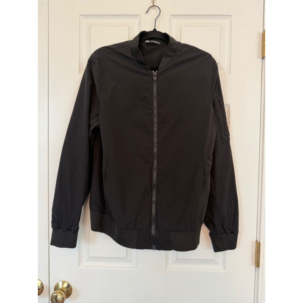 Zara DNWR Mens Black Lightweight Full Zip Bomber Jacket Medium